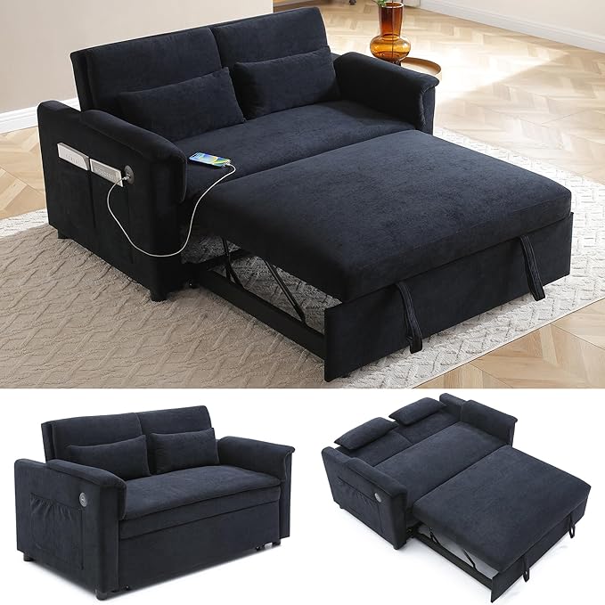 55.5" Small Sleeper Sofa Couch