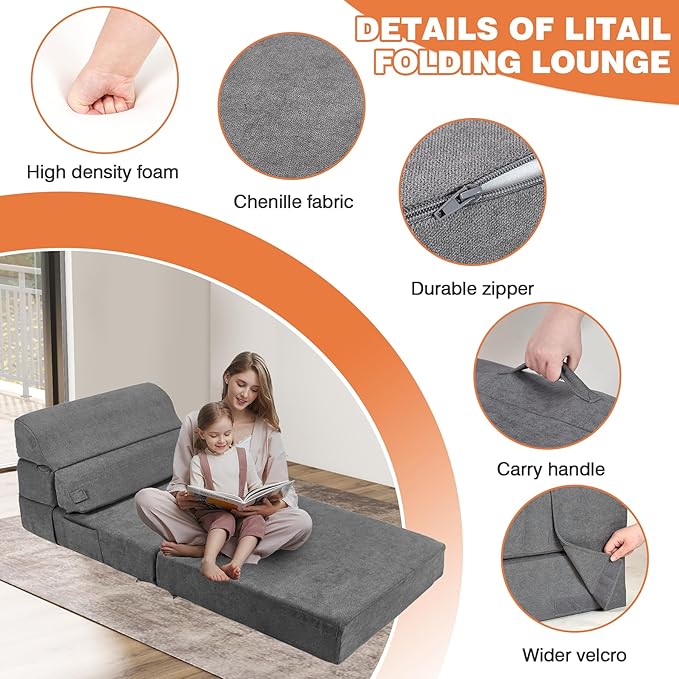 Foldable Sofa Bed for Adults Comfy Folding Sofa Bed, Convertible Sleeper Sofa