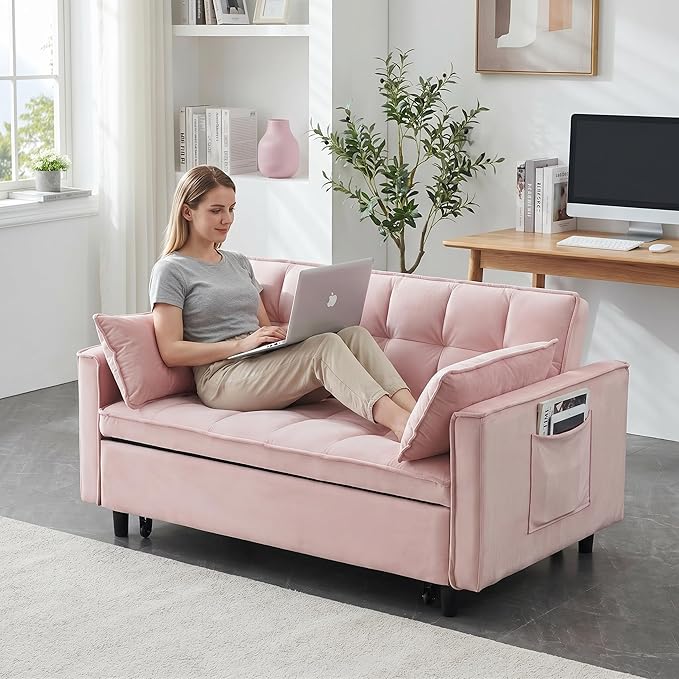 3 in 1 Convertible Sofa Bed, Loveseat Sleeper Sofa