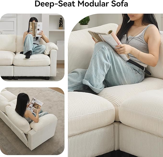 114'' V-Shaped Sectional Cloud Couch