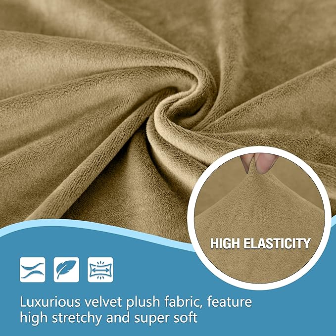 HDCAXKJ Corner Sectional Couch Covers Velvet Stretch L Shape Sofa Cover Soft