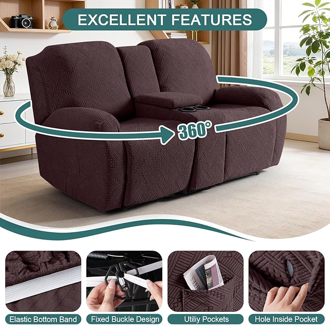 Ruaozz Loveseat Recliner Covers