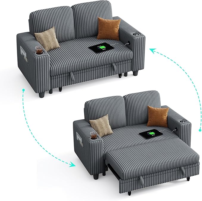 LINSY HOME Sectional Sleeper Sofa Pull Out Couches