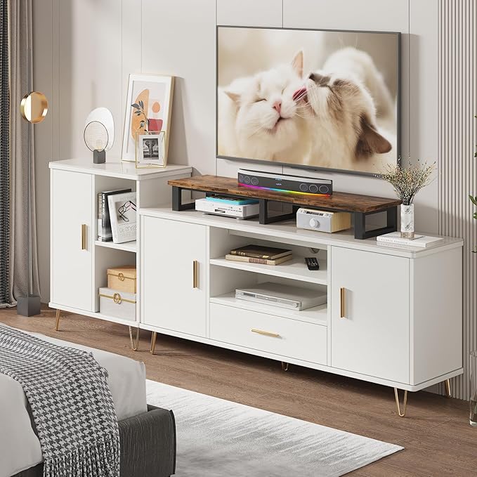 YAOHUOO 45" Large TV Riser for 32-60 inch TV, TV Riser Stand Shelf