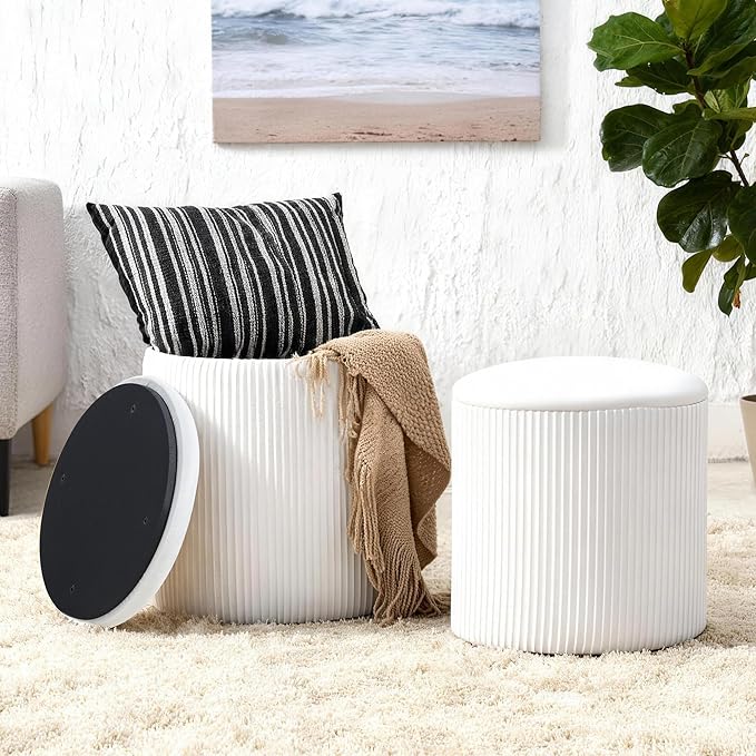 White Vanity Stool Set of 2