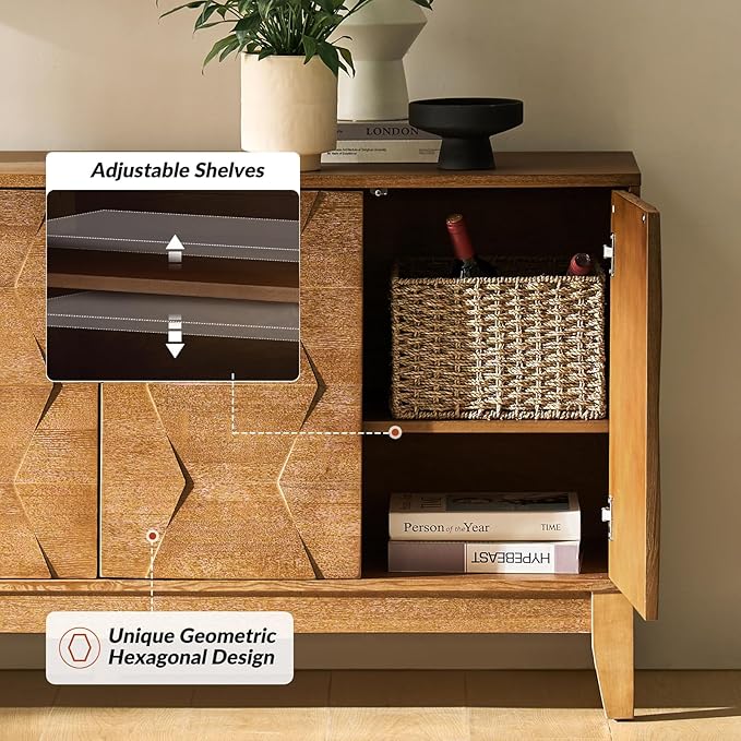HULALA HOME Mid Century Sideboard Buffet Cabinet