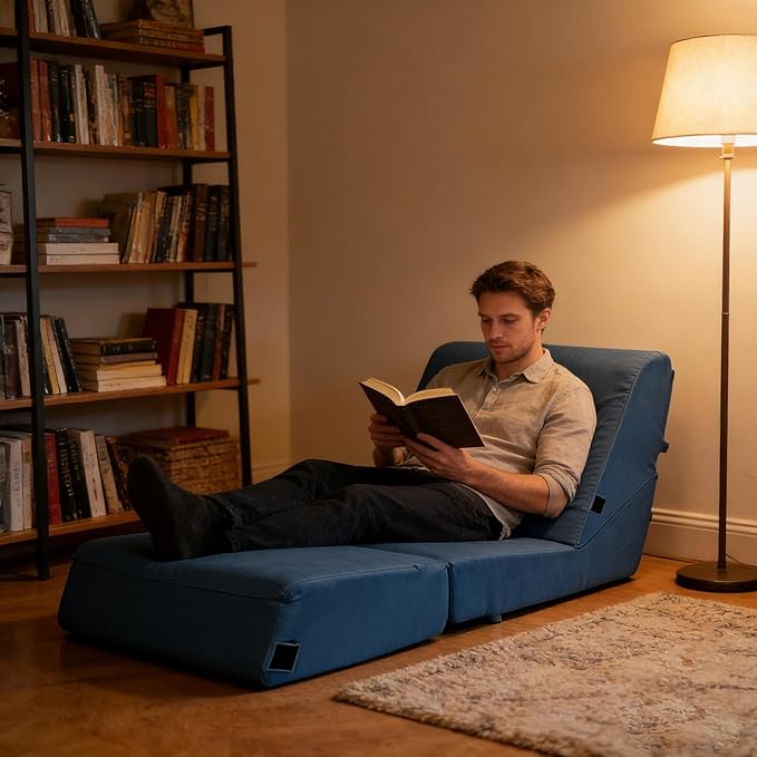 jela Luxury Indoor Chaise Lounge, Foldable Sofa Bed Chair
