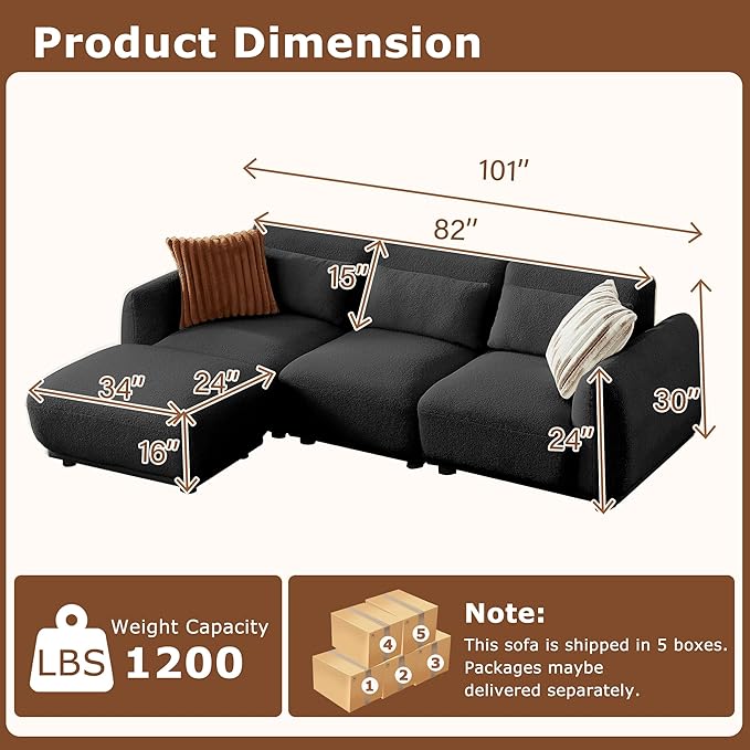 L Shaped Modular Sectional Couch