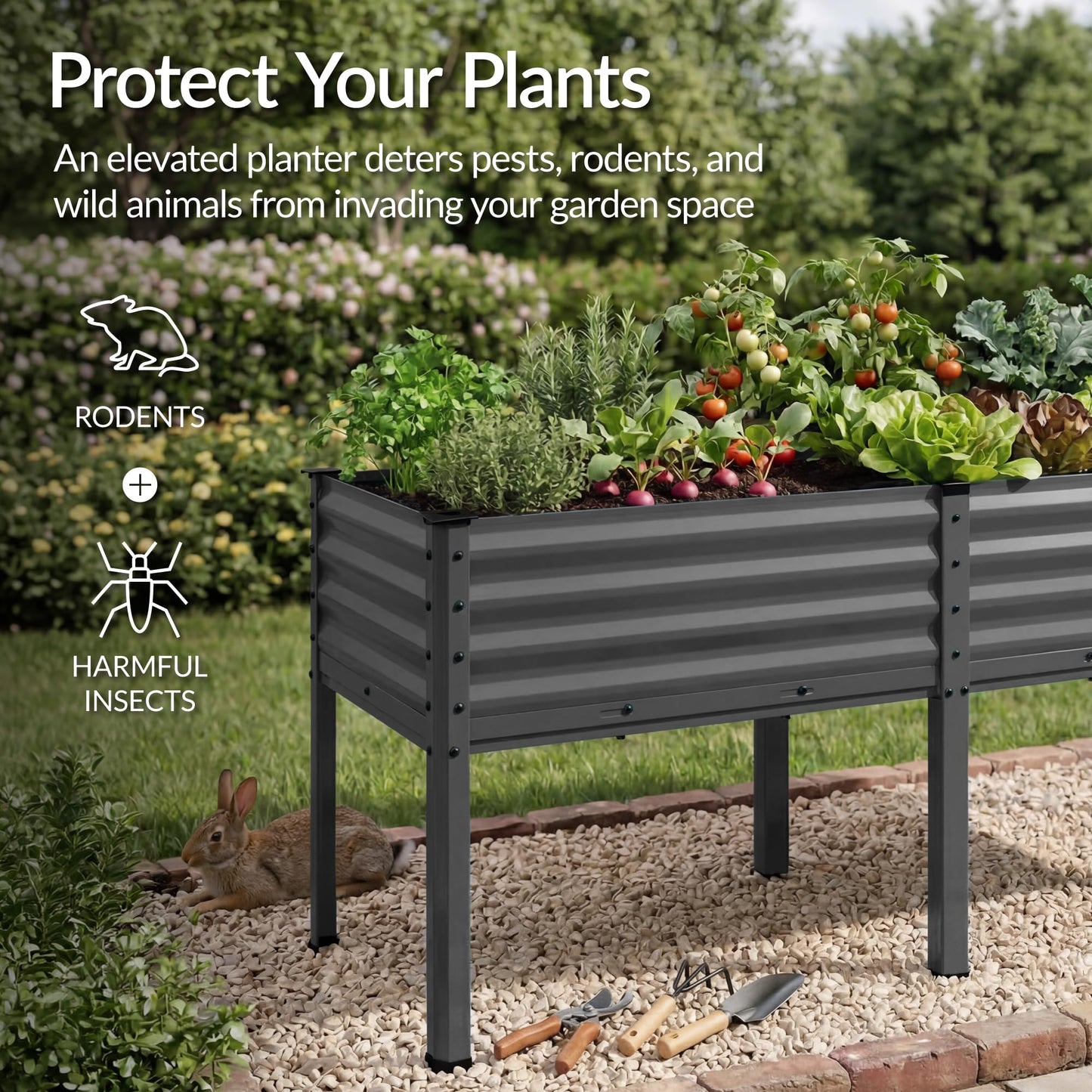 Best Choice Products 72x24x30in Non Toxic Galvanized Raised Garden Bed, Metal Elevated Planter Box, Vegetable Garden, 100% Non Toxic Materials - Charcoal