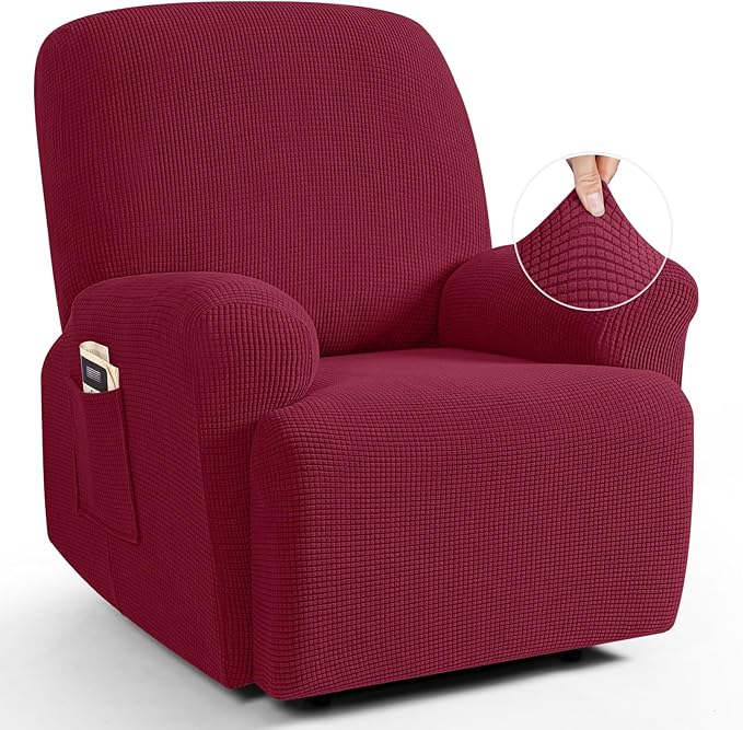TAOCOCO Recliner Cover 4-Pieces, Recliner Stretch Sofa Slipcover, Recliner