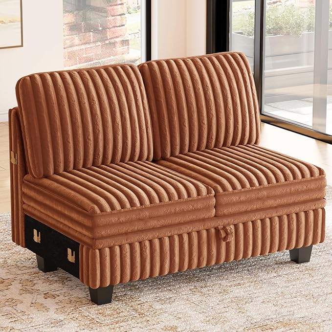 Belffin Corduroy Fabric Loveseat Module