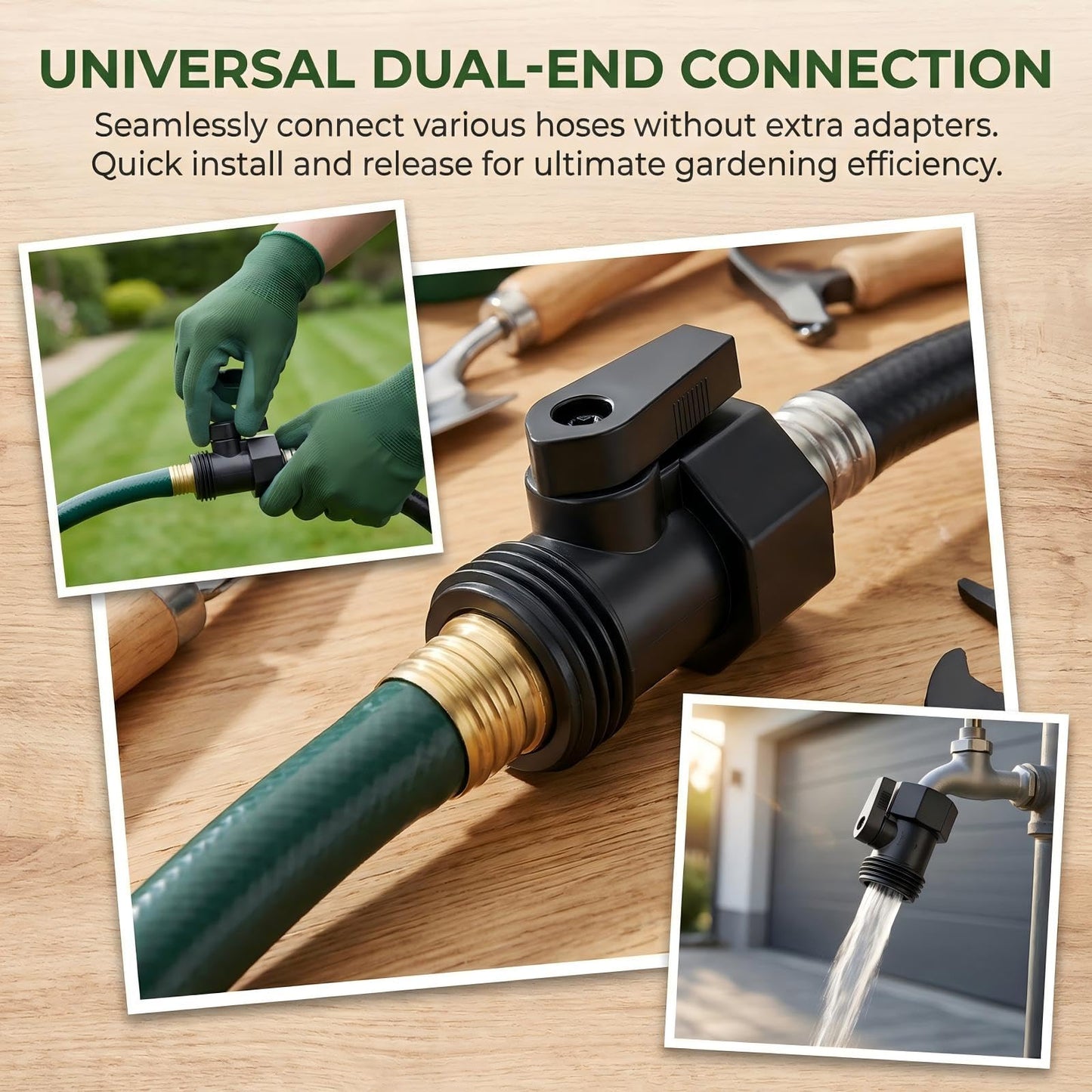 GQAQZQ Aquarium Water Changer Flow Valve 2-Pack - Leak-Proof ON/OFF Control for Fish Tank Siphon Hose | Compatible with Python Water Changer System | Universal 1/2" 5/8" 3/4" Garden Hose Fitting