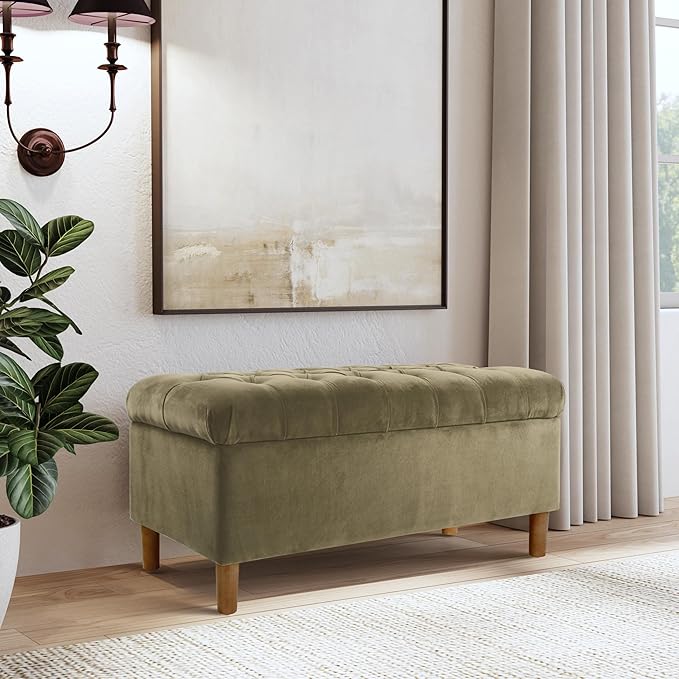Homepop Home Decor | Tufted Ainsley Button Storage Ottoman Bench