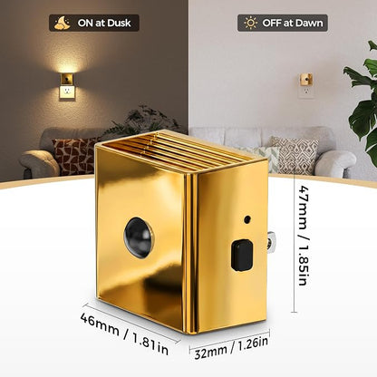 DORESshop LED Plug in Night Light, Motion Sensor Dusk to Dawn Night Lights Plug into Wall, Dimmable Warm White LED Nightlight with Up & Down Lighting, Soft White Nightlight for Bathroom