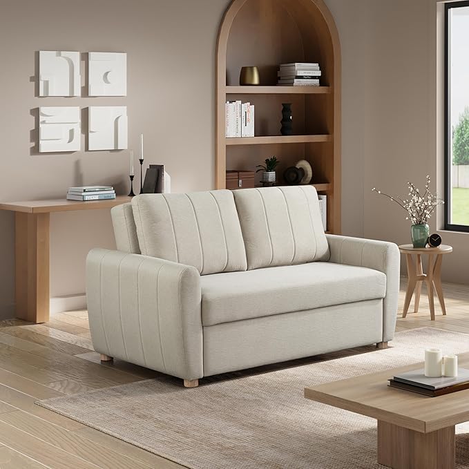 Serta Galway 66.5" Convertible Sleeper Loveseat, Full Size, Dreamcoil Comfort