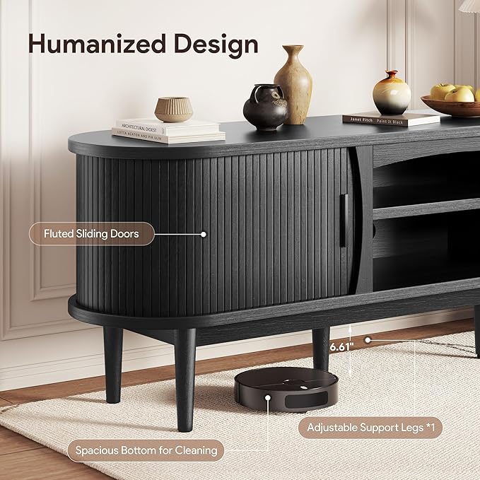 Decofy Mid Century TV Stand for TVs up to 80 Inches, Entertainment Center