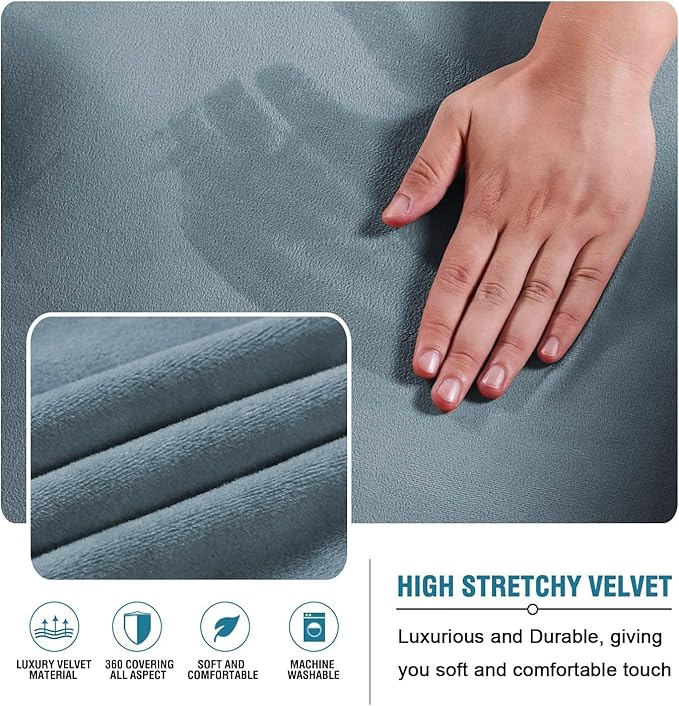 H.VERSAILTEX Real Velvet Futon Cover Armless Sofa Covers Sofa Bed Covers