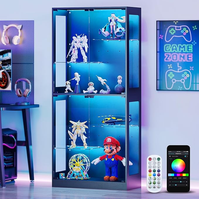 Lamtor 69-inch Glass Display Cabinet – Curio Cabinet