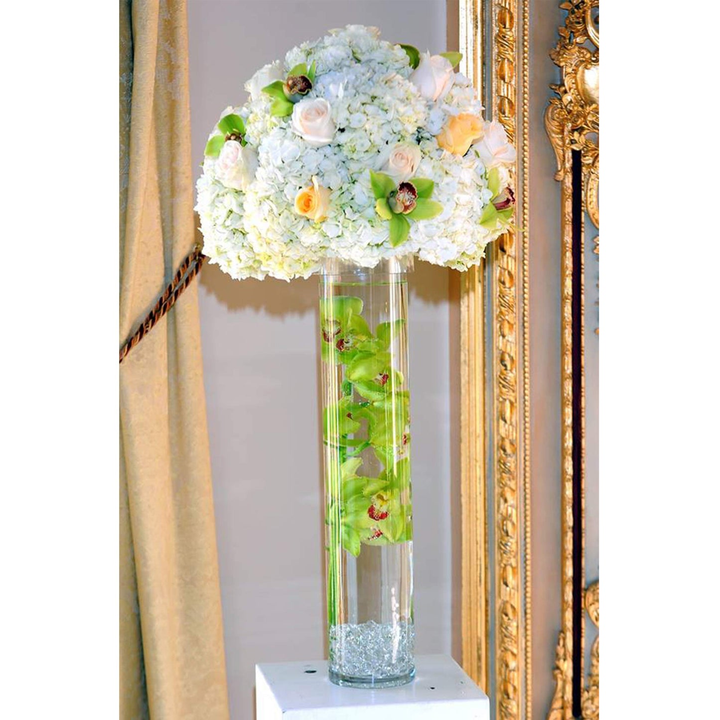 WGV Cylinder Vase Bulk, Width 6", Height 26", Clear Tall Glass Container Terrarium Candle Holder for Wedding Centerpiece, Party Event, Home Office Decor, 4 Pieces