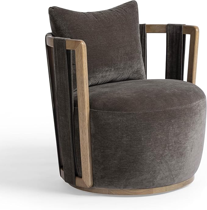 First of a Kind Swivel Chair in Chocolate Brown Plywood