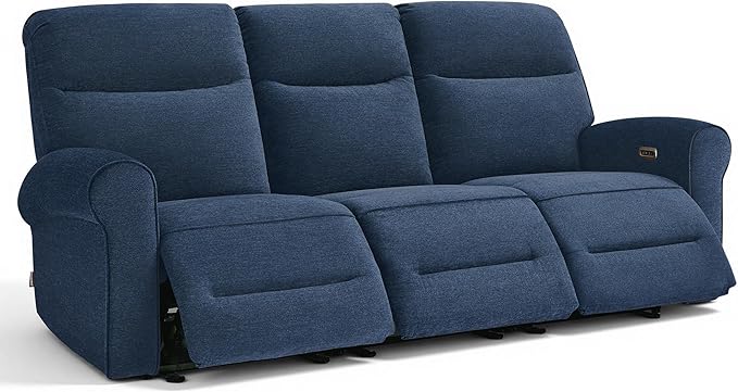 MCombo 87.8" Wall Hugger Power Reclining Sofa, 3-Seat Triple Recliner Couch