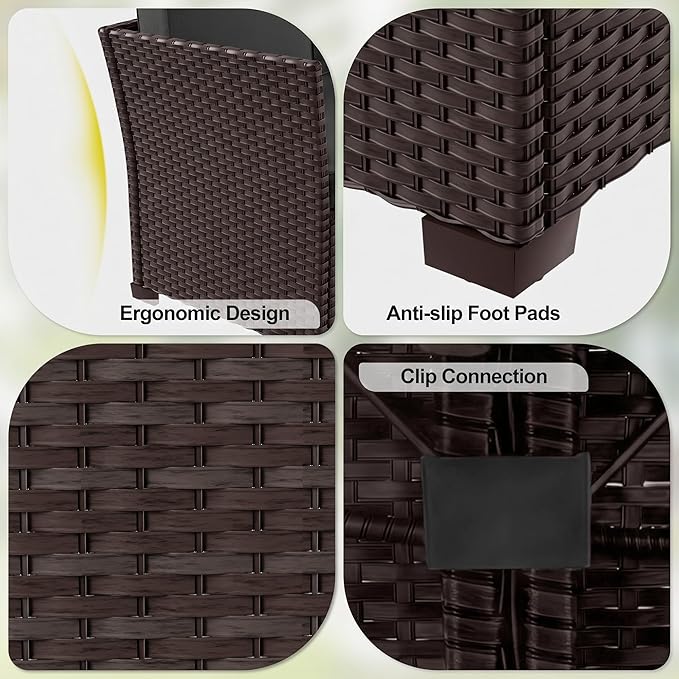 LOUVIXA 7 Pieces Patio Furniture Set, Outdoor Patio Furniture, Wicker