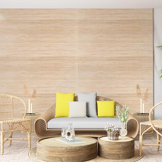 Art3d 48 x 96 Inch Natural Bamboo Wall Panel