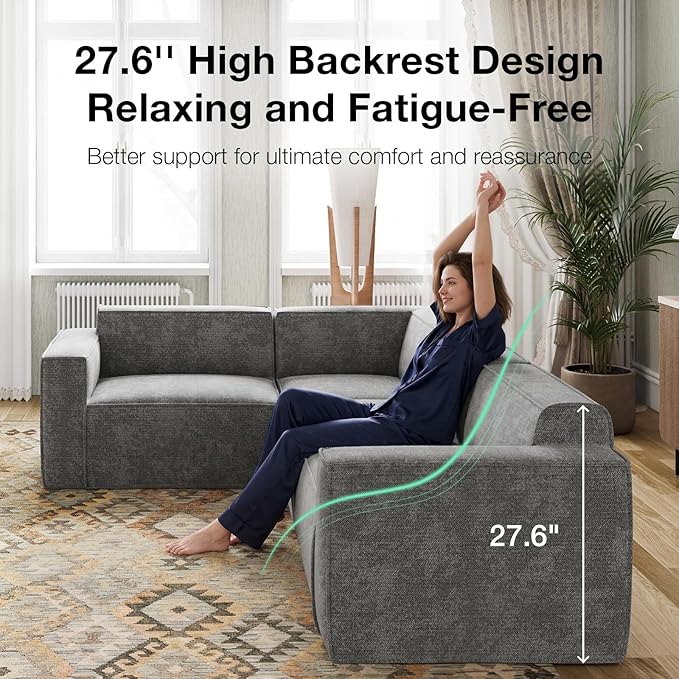 Novilla 84.3" Modular Sectional Sofa, No Assembly Cloud Sectional Couch