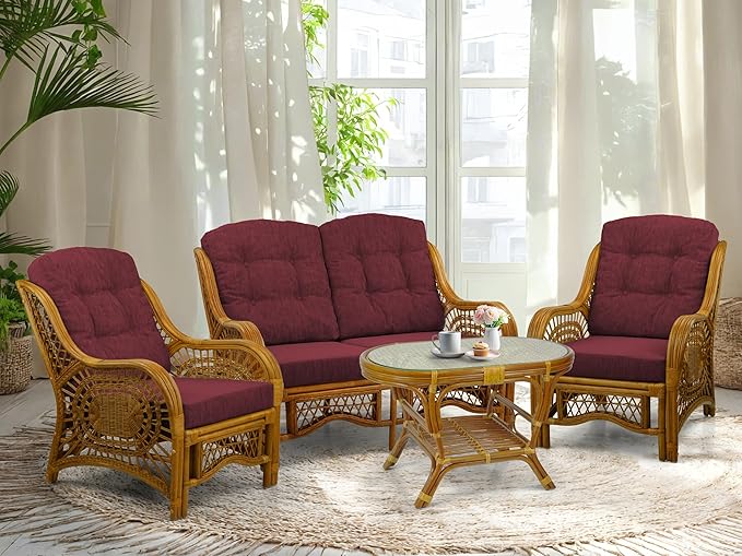 Malibu Lounge Living Accent Armchair Natural Rattan Wicker Handmade Design