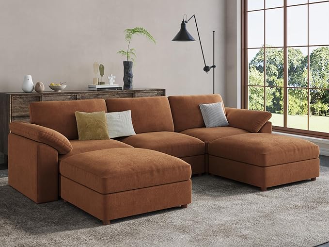 EASE MOOSE Modular Sectional Couch, Oversized Deep Seat U Shape Sectional Couch