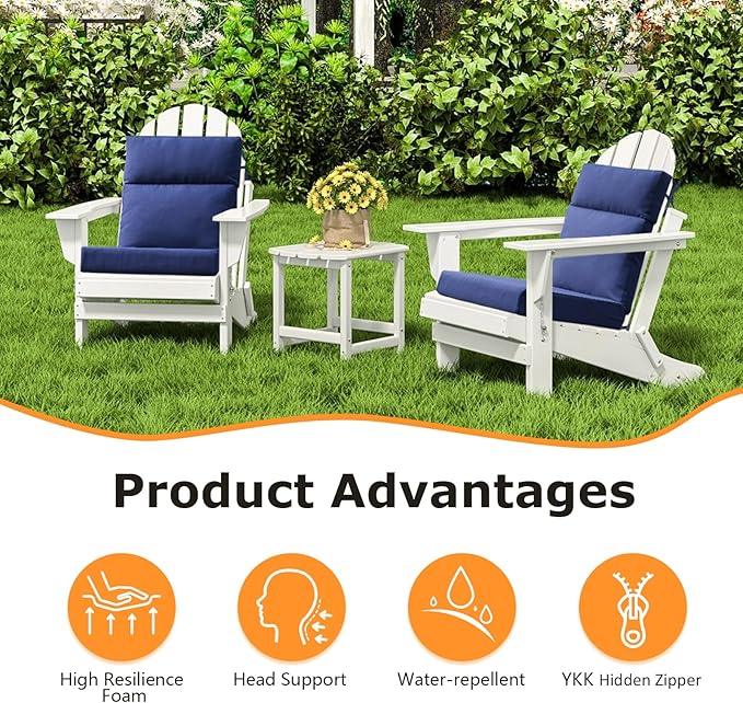 Unimatta Outdoor High Back Chair Cushion Seat Pads, 44 x 21 Inch