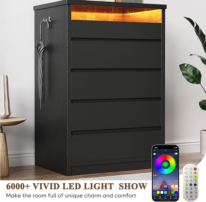Jocoevol 5 Drawer Dresser for Bedroom
