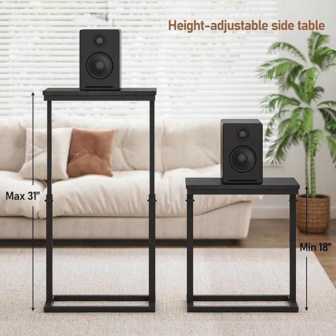 TUTOTAK End Table, Side Table, Tall Couch Table, Sofa Table, Living Room