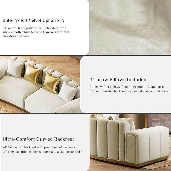 Oversized Velvet Chesterfield Couch