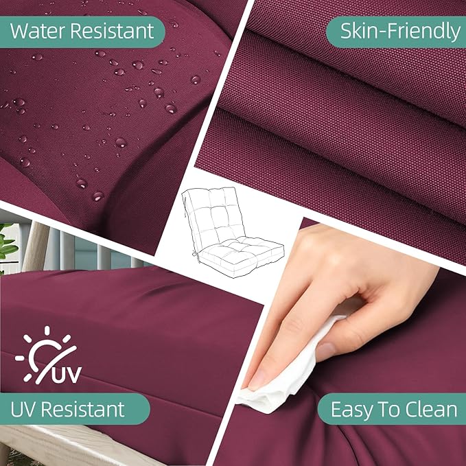 Outdoor Chair Cushion, High Back Soft Seat Pad