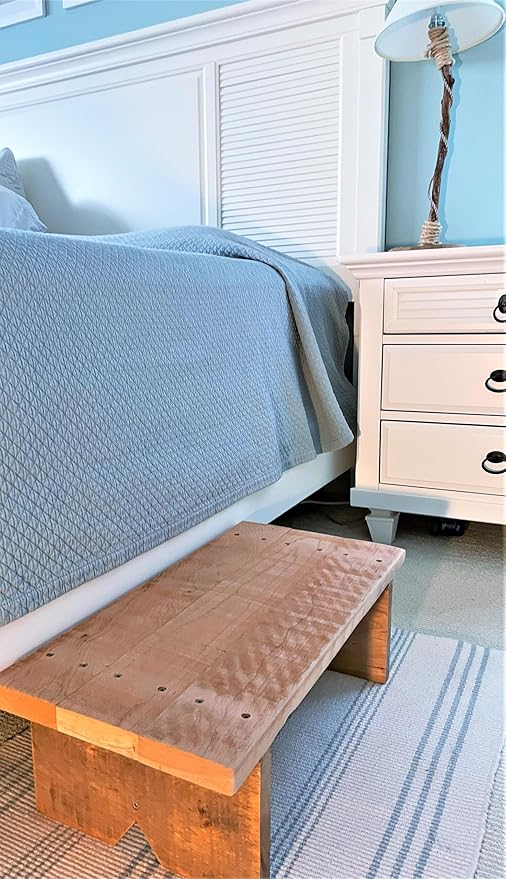 Classic Amish Reclaimed Wood Step Sitting Stool Footstool Deck Patio Door