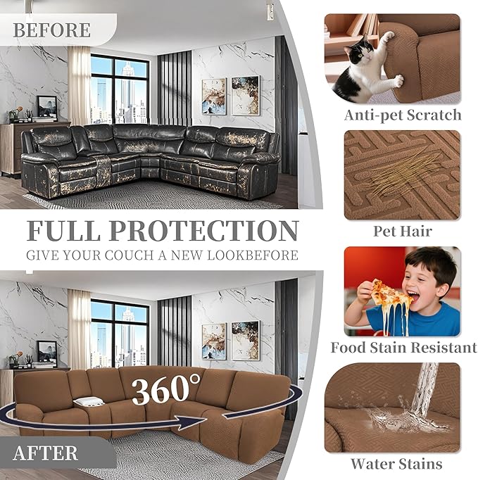 100% Waterproof Sectional Recliner Couch Covers