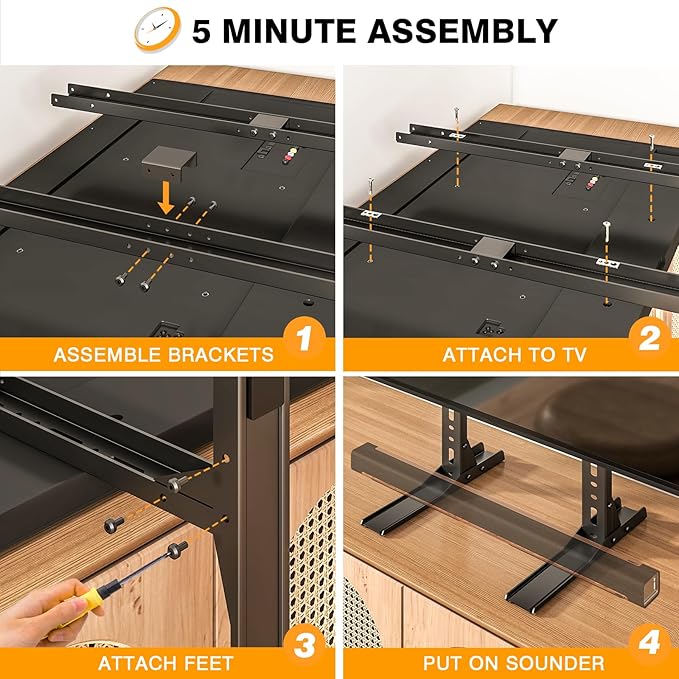 TAVR Universal Table Top TV Stand Mount, TV Legs