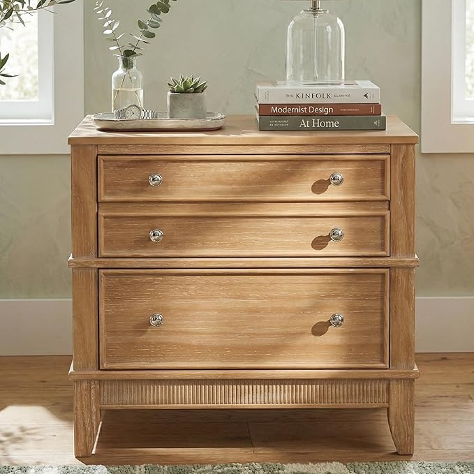 Merax 27.3 Inch Solid Wood Nightstand, Mid Century Modern Night Stand