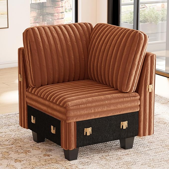 Belffin Corduroy Corner Seat for Modular Sofa Sectional Couches for Living Room