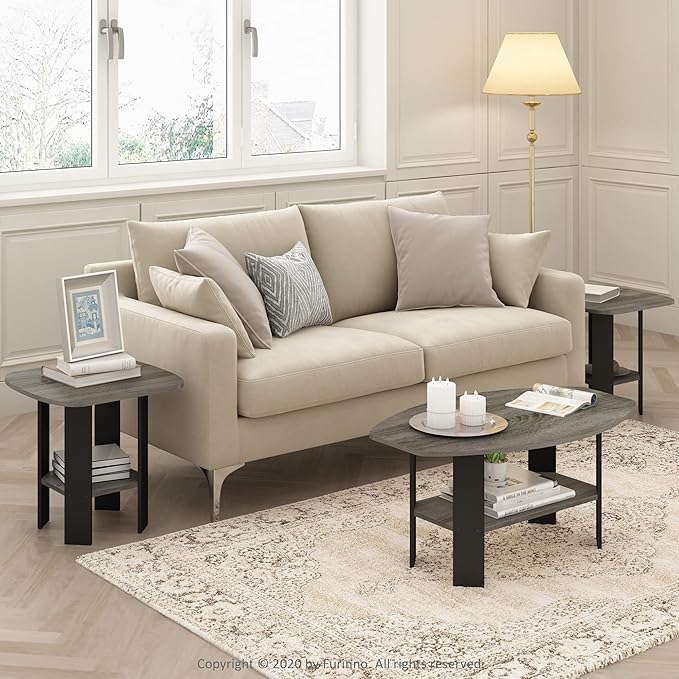 Furinno SIMPLE DESIGN Side Table, 2-Tier Modern End Table