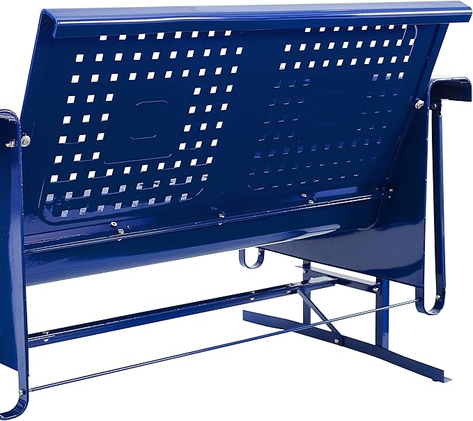 Crosley Furniture Bates Retro Metal Outdoor Sofa Glider, 3-Person Rocking Patio