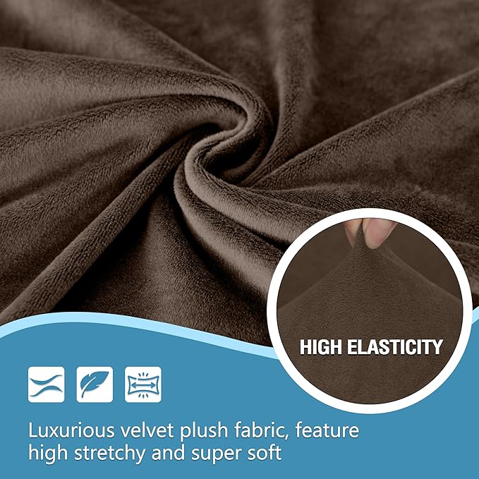 HDCAXKJ Corner Sectional Couch Covers Velvet Stretch L Shape Sofa Cover Soft