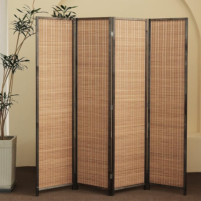 Furnnylane 4 Panel Bamboo Room Divider
