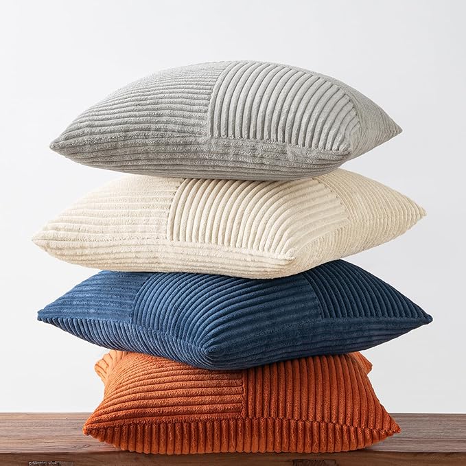 MIULEE Blue Rust Throw Pillow Covers 18x18 Inch Set of 4 Boho Farmhouse Cushion