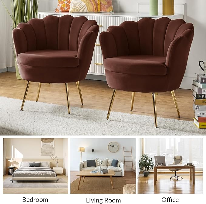 HULALA HOME Modern Velvet Accent Chair