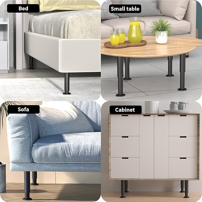 Wlrrcwdttc 6 Pcs Adjustable Height Bed Support Legs