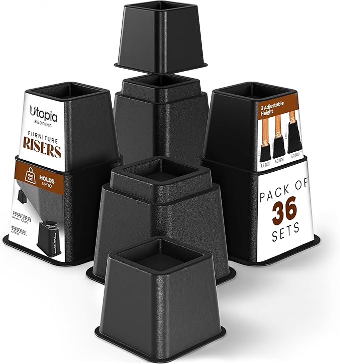 Utopia Bedding Bed Riser, 3 & 5 Inches Adjustable Furniture Risers