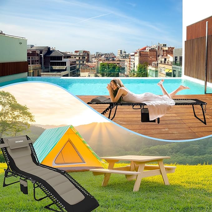 Outdoor Folding Lounge Chair Padded