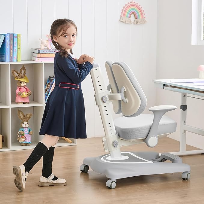 ERIYA Kids Desk Chair, Ergonomic Chair: Height-Adjustable, Double Back Support